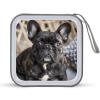 BTCOWZRV French Bulldog CD Case 40 Capacity Hard Plastic DVD Case Portable Zipper CD Cases Holder Large Storage Disc Wallet Bag DVD Disc Cases Storage Binder Home Travel view 1