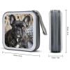 BTCOWZRV French Bulldog CD Case 40 Capacity Hard Plastic DVD Case Portable Zipper CD Cases Holder Large Storage Disc Wallet Bag DVD Disc Cases Storage Binder Home Travel view 2