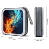 BTCOWZRV Fire And Water Pattern CD Case 40 Capacity Hard Plastic DVD Case Portable Zipper CD Cases Holder Large Storage Disc Wallet Bag DVD Disc Cases Storage Binder Home Travel view 2