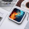 BTCOWZRV Fire And Water Pattern CD Case 40 Capacity Hard Plastic DVD Case Portable Zipper CD Cases Holder Large Storage Disc Wallet Bag DVD Disc Cases Storage Binder Home Travel view 4