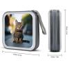 BTCOWZRV Brown Tabby Kitten CD Case 40 Capacity Hard Plastic DVD Case Portable Zipper CD Cases Holder Large Storage Disc Wallet Bag DVD Disc Cases Storage Binder Home Travel view 2