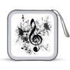 BTCOWZRV Musical Theme Music Clefs CD Case 40 Capacity Hard Plastic DVD Case Portable Zipper CD Cases Holder Large Storage Disc Wallet Bag DVD Disc Cases Storage Binder Home Travel view 1