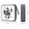 BTCOWZRV Musical Theme Music Clefs CD Case 40 Capacity Hard Plastic DVD Case Portable Zipper CD Cases Holder Large Storage Disc Wallet Bag DVD Disc Cases Storage Binder Home Travel view 2