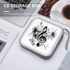 BTCOWZRV Musical Theme Music Clefs CD Case 40 Capacity Hard Plastic DVD Case Portable Zipper CD Cases Holder Large Storage Disc Wallet Bag DVD Disc Cases Storage Binder Home Travel view 4