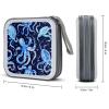 BTCOWZRV Turtle Octopus Pattern Ocean Theme CD Case 40 Capacity Hard Plastic DVD Case Portable Zipper CD Cases Holder Large Storage Disc Wallet Bag DVD Disc Cases Storage Binder Home Travel view 2
