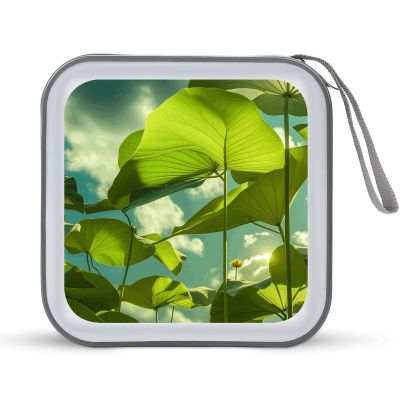 BTCOWZRV Very Leafy CD Case 40 Capacity Hard Plastic DVD Case Portable Zipper CD Cases Holder Large Storage Disc Wallet Bag DVD Disc Cases Storage Binder Home Travel