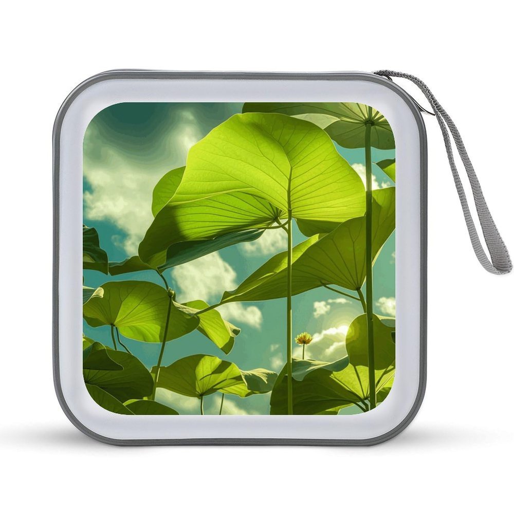 BTCOWZRV Very Leafy CD Case 40 Capacity Hard Plastic DVD Case Portable Zipper CD Cases Holder Large Storage Disc Wallet Bag DVD Disc Cases Storage Binder Home Travel