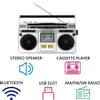 Bluetooth Boombox CD Player with Cassette Recorder - Portable AM/FM Radio for Family Gatherings and Travel, SD/USB Input Support view 3