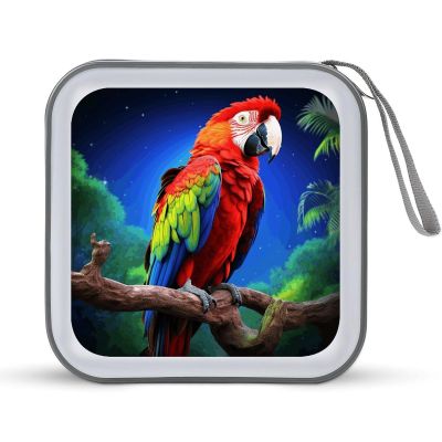 BTCOWZRV Parrot CD Case 40 Capacity Hard Plastic DVD Case Portable Zipper CD Cases Holder Large Storage Disc Wallet Bag DVD Disc Cases Storage Binder Home Travel