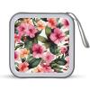 FekiLoot Hawaiian Flower Print DVD Case Large Storage Disc Wallet Bag Portable CD Case Holder 40 Capacity Hard Plastic Disc Cases Storage Binder DVD Case Wallet for Car Home Office Travel view 1