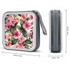 FekiLoot Hawaiian Flower Print DVD Case Large Storage Disc Wallet Bag Portable CD Case Holder 40 Capacity Hard Plastic Disc Cases Storage Binder DVD Case Wallet for Car Home Office Travel view 2