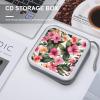 FekiLoot Hawaiian Flower Print DVD Case Large Storage Disc Wallet Bag Portable CD Case Holder 40 Capacity Hard Plastic Disc Cases Storage Binder DVD Case Wallet for Car Home Office Travel view 4