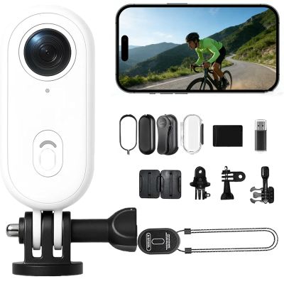 2026 New POV Record PRO 2.0, POV Waterproof 4K Pro Camera, 128G New Ultra Wide Hands-Free 4K POVS Camera, Night Vision Waterproof for Motorcycle, Bike, Swimming Daily Records (White-64GB)