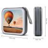 BTCOWZRV Hot Air Balloon CD Case 40 Capacity Hard Plastic DVD Case Portable Zipper CD Cases Holder Large Storage Disc Wallet Bag DVD Disc Cases Storage Binder Home Travel view 2