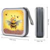 BTCOWZRV Bee on The Square CD Case 40 Capacity Hard Plastic DVD Case Portable Zipper CD Cases Holder Large Storage Disc Wallet Bag DVD Disc Cases Storage Binder Home Travel view 2