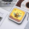 BTCOWZRV Bee on The Square CD Case 40 Capacity Hard Plastic DVD Case Portable Zipper CD Cases Holder Large Storage Disc Wallet Bag DVD Disc Cases Storage Binder Home Travel view 4