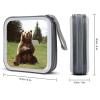BTCOWZRV Hi Bear Sit on The Lawn CD Case 40 Capacity Hard Plastic DVD Case Portable Zipper CD Cases Holder Large Storage Disc Wallet Bag DVD Disc Cases Storage Binder Home Travel view 2