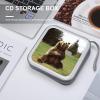 BTCOWZRV Hi Bear Sit on The Lawn CD Case 40 Capacity Hard Plastic DVD Case Portable Zipper CD Cases Holder Large Storage Disc Wallet Bag DVD Disc Cases Storage Binder Home Travel view 4