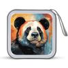 BTCOWZRV Cartoon Panda Head CD Case 40 Capacity Hard Plastic DVD Case Portable Zipper CD Cases Holder Large Storage Disc Wallet Bag DVD Disc Cases Storage Binder Home Travel view 1