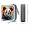 BTCOWZRV Cartoon Panda Head CD Case 40 Capacity Hard Plastic DVD Case Portable Zipper CD Cases Holder Large Storage Disc Wallet Bag DVD Disc Cases Storage Binder Home Travel view 2