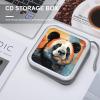 BTCOWZRV Cartoon Panda Head CD Case 40 Capacity Hard Plastic DVD Case Portable Zipper CD Cases Holder Large Storage Disc Wallet Bag DVD Disc Cases Storage Binder Home Travel view 4