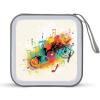 BTCOWZRV Abstract Music Themed CD Case 40 Capacity Hard Plastic DVD Case Portable Zipper CD Cases Holder Large Storage Disc Wallet Bag DVD Disc Cases Storage Binder Home Travel view 1
