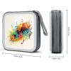 BTCOWZRV Abstract Music Themed CD Case 40 Capacity Hard Plastic DVD Case Portable Zipper CD Cases Holder Large Storage Disc Wallet Bag DVD Disc Cases Storage Binder Home Travel view 2