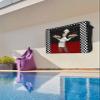 Chef Outdoor TV Cover 70"-75" Waterproof & Weatherproof TV Cover for Outside 600D Thick TVs Enclosure Cartoon Cute Watercolor Cooking Red Black Flat Television Display Screen Protector with Pocket view 3