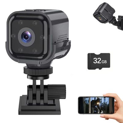 Guardhouse Mini Camera, Two Way Audio, 120Pan Tilt Rotation, Local MicroSD Card Storage, WiFi Remote Mobile App Control for Indoor,Outdoor Security Camera for Homes and Retail Stores (Camera+32G)