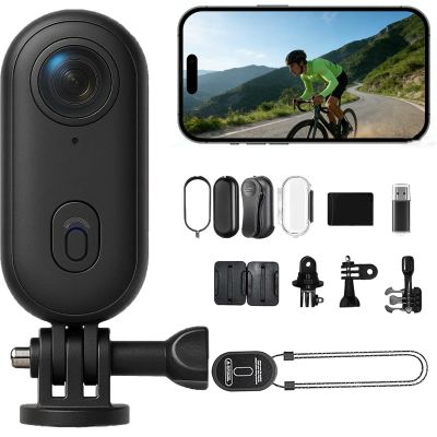 2026 New POV Record PRO 2.0, POV Waterproof 4K Pro Camera, 128G New Ultra Wide Hands-Free 4K POVS Camera, Night Vision Waterproof for Motorcycle, Bike, Swimming Daily Records (Black-64GB)