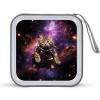 BTCOWZRV A Cat in Outer Space CD Case 40 Capacity Hard Plastic DVD Case Portable Zipper CD Cases Holder Large Storage Disc Wallet Bag DVD Disc Cases Storage Binder Home Travel view 1