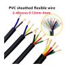 1pcs 1m RVV Flexible Cable 2-16 Core 26-20AWG PVC Sheathed Copper Wire Black(0.5MM 20AWG,3 cores) view 3