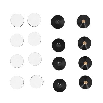 4 Set Speaker Spikes Floor Protector, Metal Speaker Isolation Stand Feet Pad, Shock Absorbing Foot Spike for Home Audio System, HiFi Speakers, Turntables with Hook and Loop Fastene