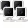 Cam v3 Security Camera, 1080p Color Night Vision Motion & Sound Detection Indoor/Outdoor Home Security Camera, Compatible with Alexa & Google, 4-Pack (Renewed) view 1