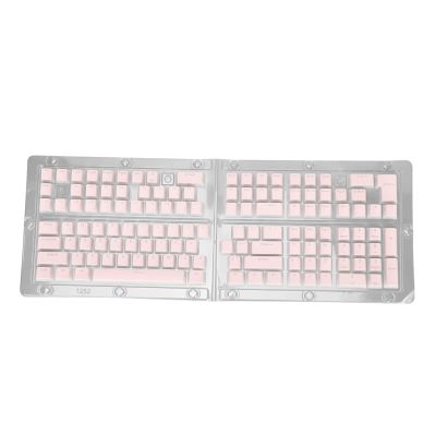 129 Keys Pudding Transparent PBT Keycaps, Keyboard Keycaps OEM Height, Two Color Injection DIY Keycaps with Translucent Design for Mechanical Keyboards, Durable and Anti - (Roseate)