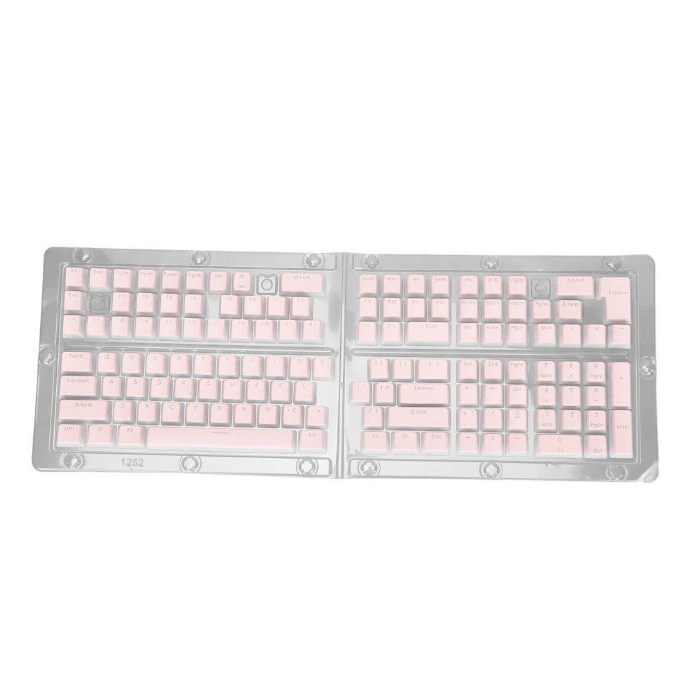129 Keys Pudding Transparent PBT Keycaps, Keyboard Keycaps OEM Height, Two Color Injection DIY Keycaps with Translucent Design for Mechanical Keyboards, Durable and Anti - (Roseate)