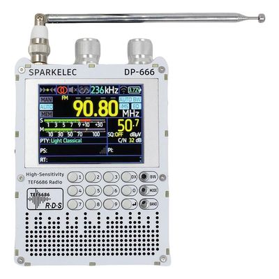 DP-666 TEF6686 FM/LW/MW/SW Full Band Radio High Sensitivity DSP Receiver (White)