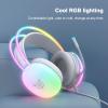 ANGESHA Gaming Headphone Over Ear Headphone with Microphone LED Light Adjustable Headband Deeper Bass Surround Sound view 4
