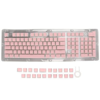 130 Keys PBT Pudding Keycaps, Double Layer Translucent Keyboard Keycaps, OEM Height Custom Keycaps with Two Color Injection, DIY Keycap Set for Mechanical Keyboards, Includes Key P (Roseate)