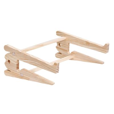 BESPORTBLE Wooden Laptop Holder and Computer Stand for 15-17.6 Inch Notebooks, Dual-Layer Heat-Sinking Rack with Height Support for Office and Home Use