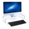 Acrylic Monitor Riser Stand, Computer Monitor Stand with 3.5 Inch Height, Space Saving Acrylic Laptop Desk Stand for Office Study Bedroom, Ergonomic Design to Improve Posture Reduc (Transparent) view 4