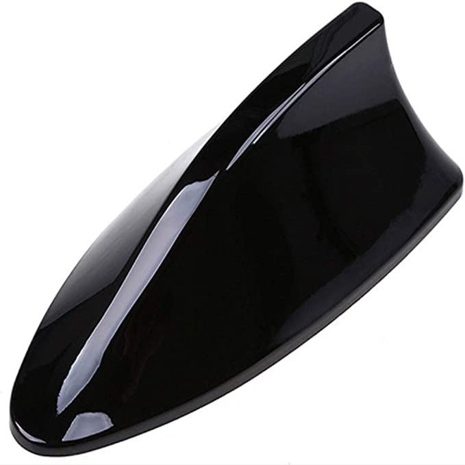 Car Shark Fin Aerial Antenna Cover for Nissan Qashqai Micra Juke XTrail Navara Note Tiida Pathfinder, Roof Style Shark Fin Antenna, Car Signal Fin Aerials Cover with Aerial Adhesive Base,B-Black