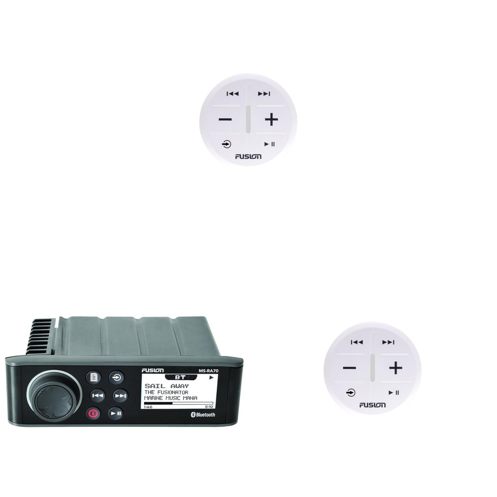 Fusion Entertainment MS-RA70 Marine Entertainment System with Bluetooth with (2) Fusion MS-ARX70W ANT Wireless Stereo Remote - White