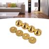 4 Set Speaker Isolation Feet, Aluminum Alloy Speaker Vibration Absorber Spike, High Density Shockproof Stand Feet with Anti - Slip Mat for CD DVD Player Amplifier, Enhances Sound Q (Gold) view 2