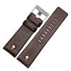 HuanJ Compatible With Diesel Watch Strap Leather Wrist Belt DZ7314 DZ7256 Watchbands 24MM 26MM 28MM 30MM With Rivets Lichee Pattern Bracelet(Brown-silver,28mm) view 4