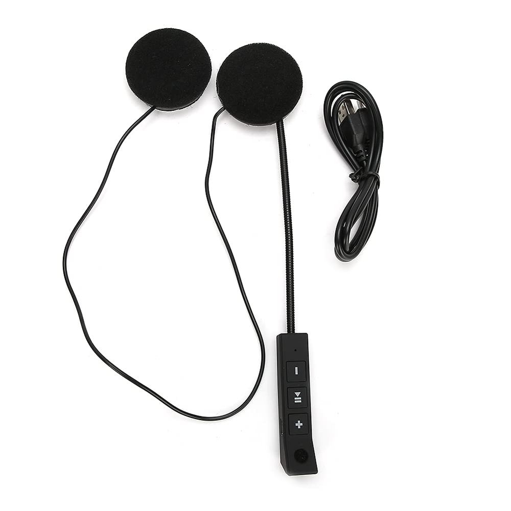 JKOKPMG Anti Interference Bluetooth Helmet Headphone USB Fast Charging Motorcycle Riding Hands Free Headset Lightweight Compact Design for Motorcycle Riders ABS Material Black