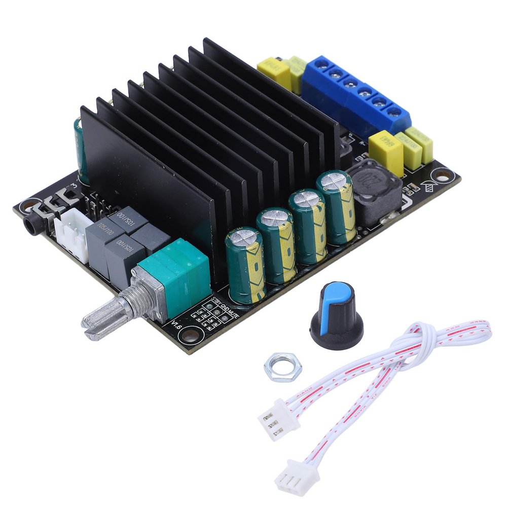 Amplifier Board High Power Digital Audio Dual Channel 100W x2 TDA7498 Chip DC 12 36V for Car Home Stereo System with Aluminum Heat Sink ABS Material