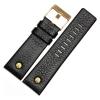 HuanJ Compatible With Diesel Watch Strap Leather Wrist Belt DZ7314 DZ7256 Watchbands 24MM 26MM 28MM 30MM With Rivets Lichee Pattern Bracelet(Black-gold,26mm) view 1
