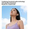 2026 New Clip-On Open-Ear Headphones  Wireless Bluetooth Earbuds with AI Noise Cancelling, Rhinestone Decor,144 Languages Ai Translation Earbuds for Women, IPX7 Water Resistant (1PC,Silver) view 2