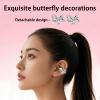 2026 New Clip-On Open-Ear Headphones  Wireless Bluetooth Earbuds with AI Noise Cancelling, Rhinestone Decor,144 Languages Ai Translation Earbuds for Women, IPX7 Water Resistant (1PC,Silver) view 3